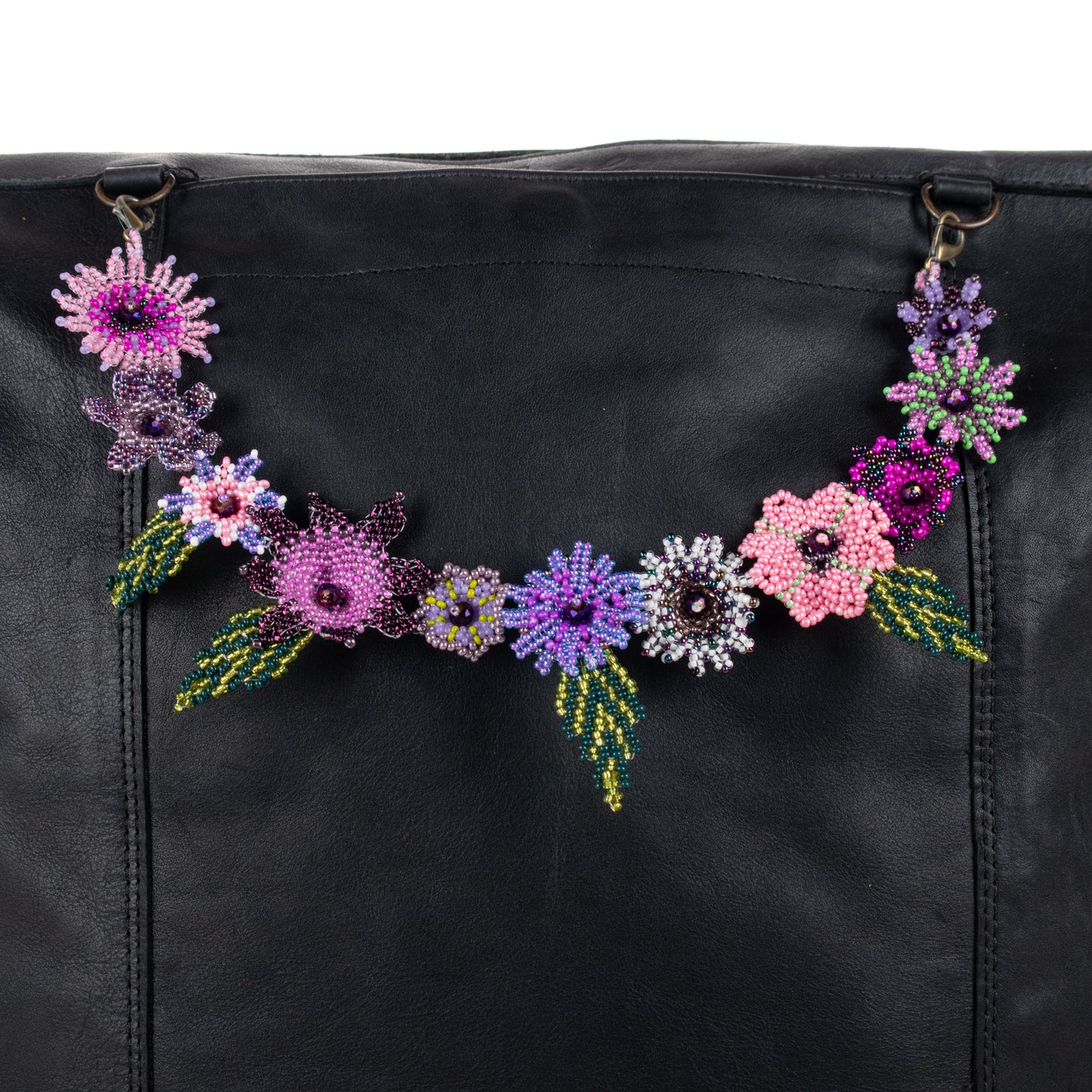**SHIP WINDOW** BEADED FLORAL BAG NECKLACE - NO. 201783