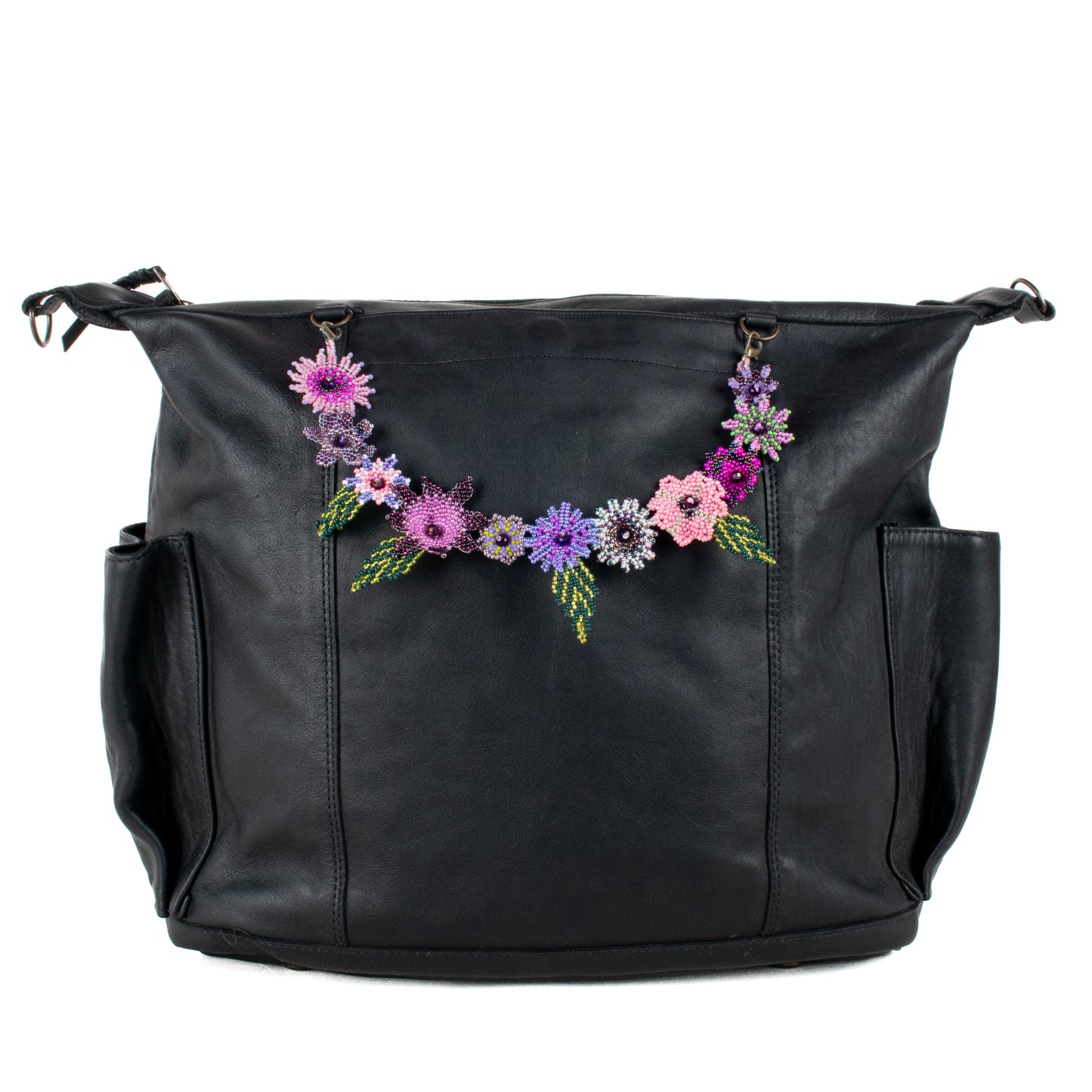 **SHIP WINDOW** BEADED FLORAL BAG NECKLACE - NO. 201783