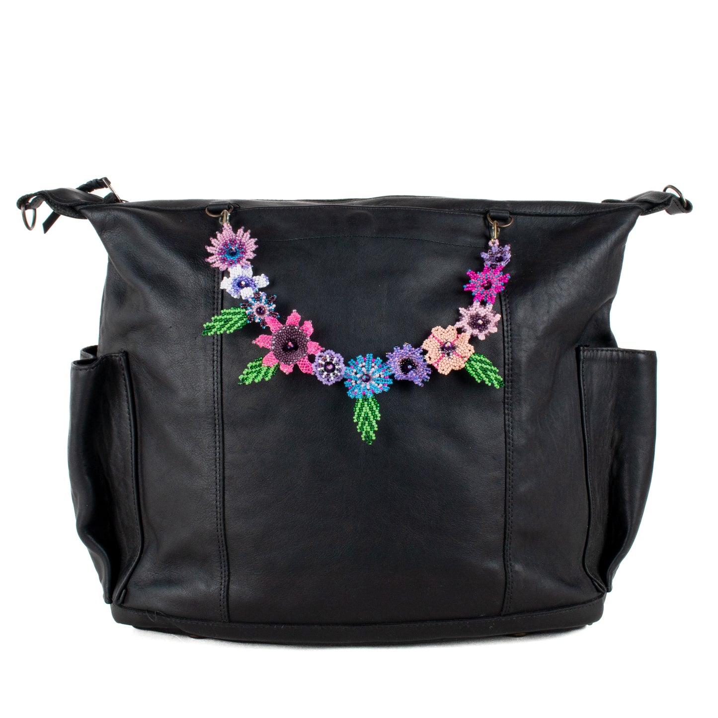**SHIP WINDOW** BEADED FLORAL BAG NECKLACE - NO. 201784