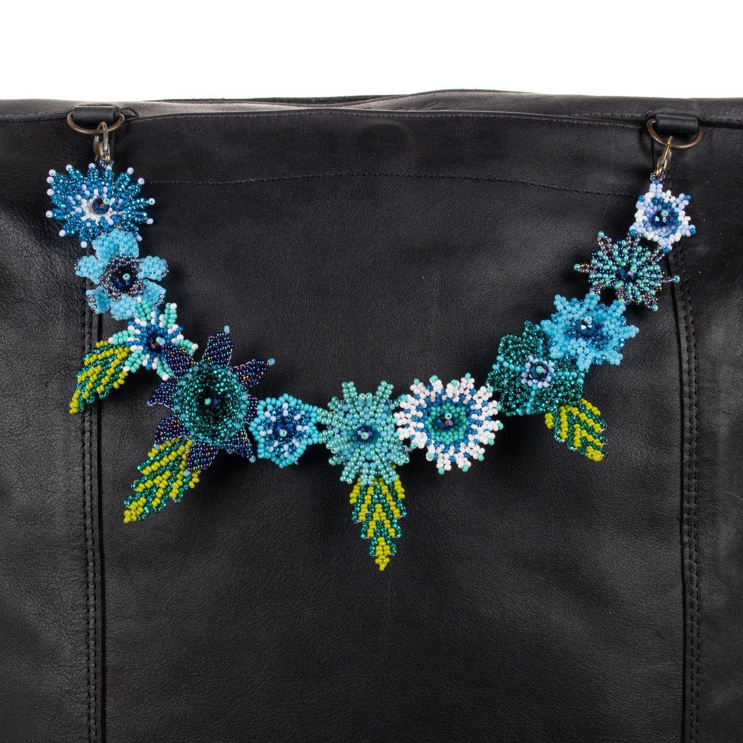 **SHIP WINDOW** BEADED FLORAL BAG NECKLACE - NO. 201788
