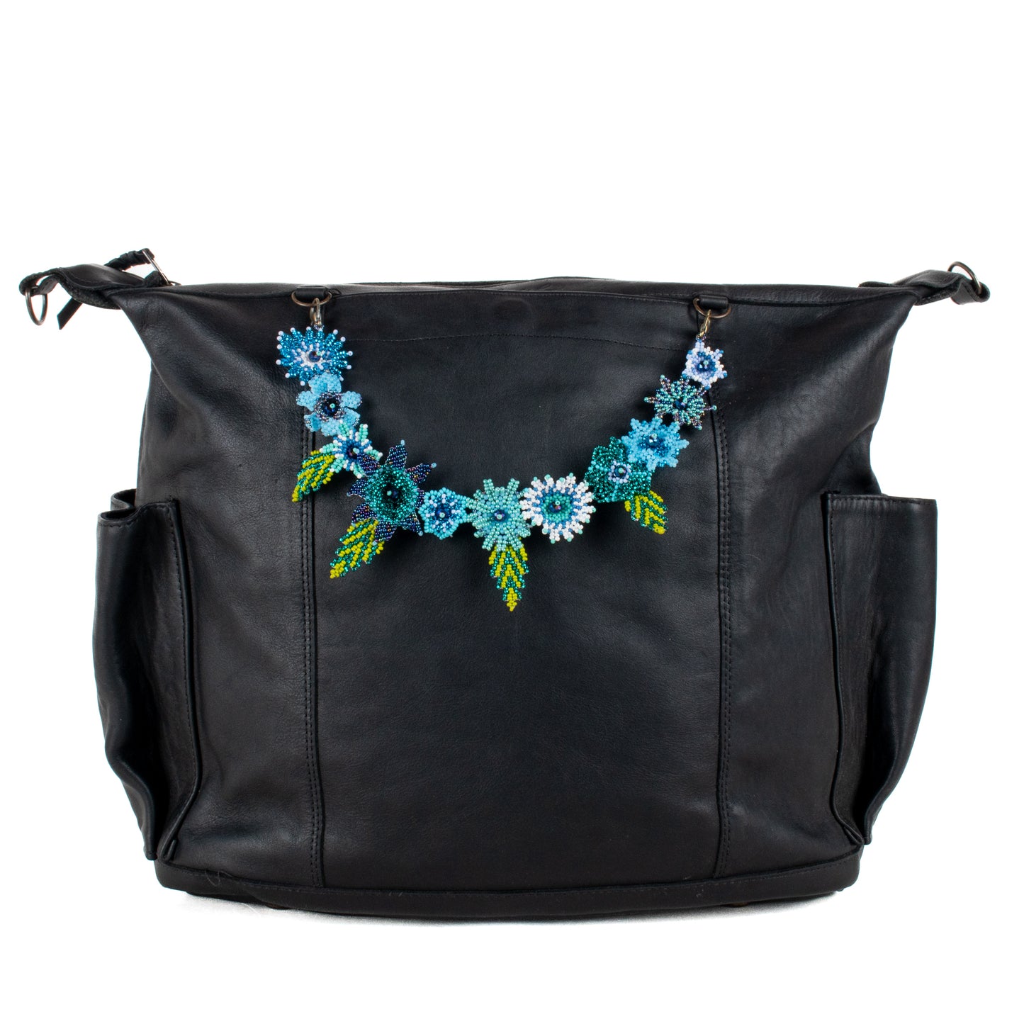 **SHIP WINDOW** BEADED FLORAL BAG NECKLACE - NO. 201788