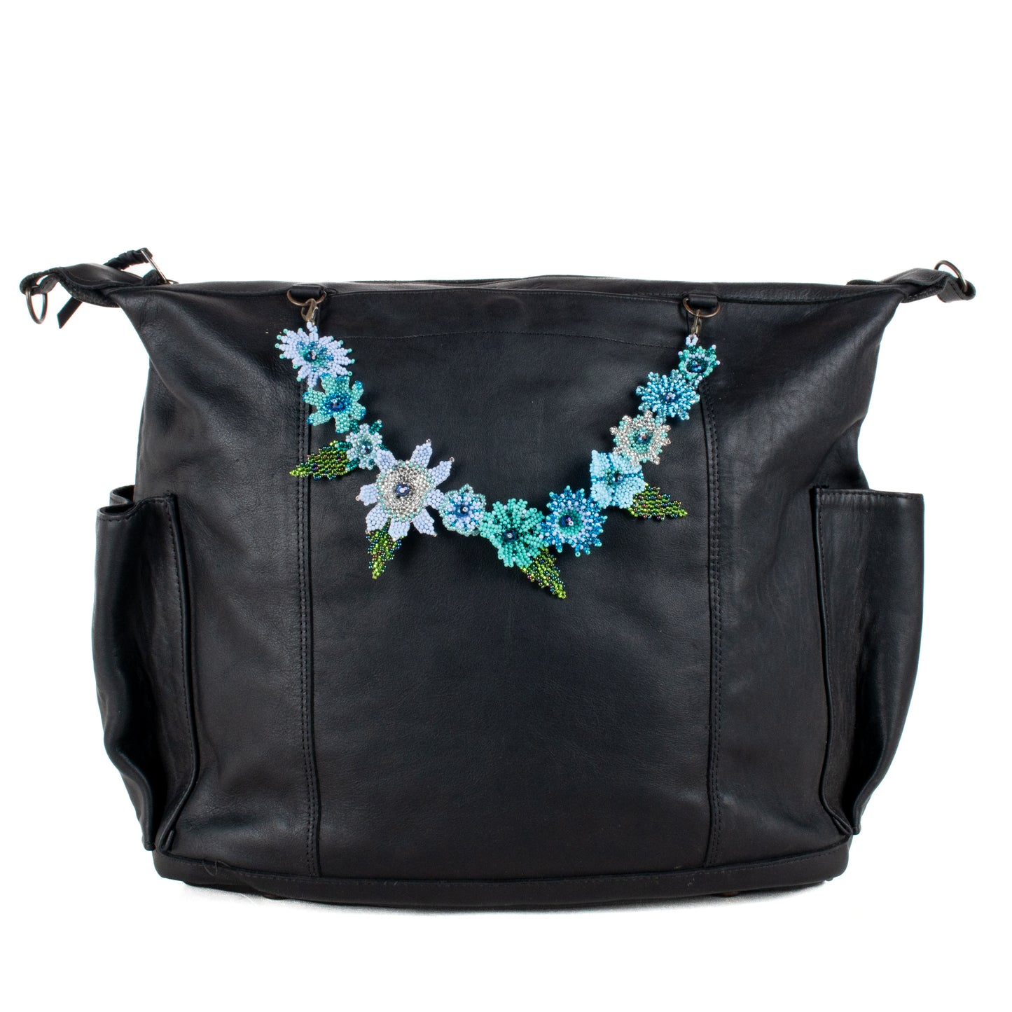 **SHIP WINDOW** BEADED FLORAL BAG NECKLACE - NO. 201789