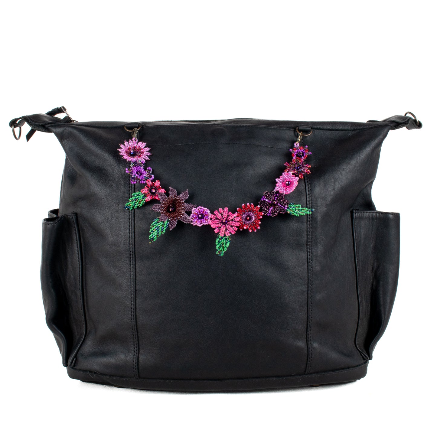 **SHIP WINDOW** BEADED FLORAL BAG NECKLACE - NO. 201791