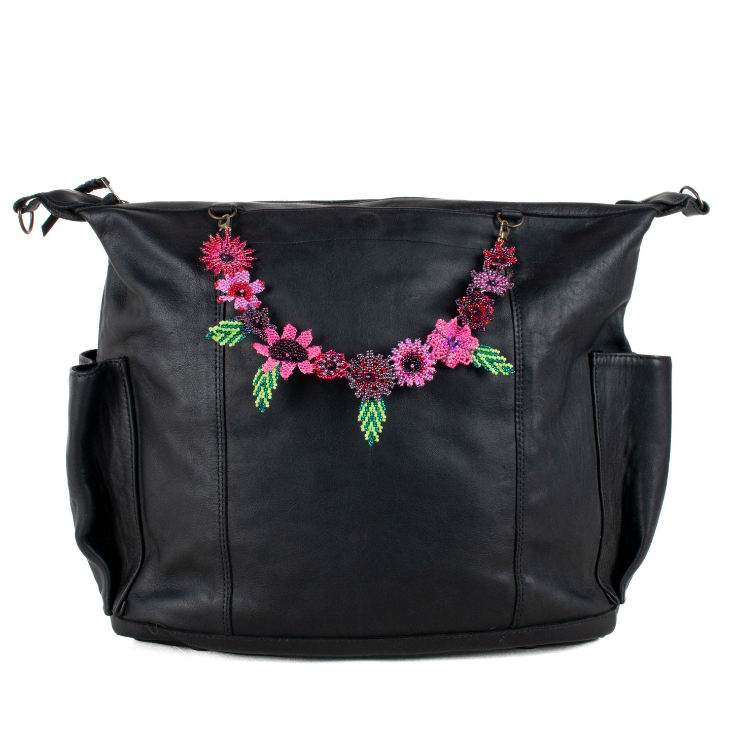 **SHIP WINDOW** BEADED FLORAL BAG NECKLACE - NO. 201792