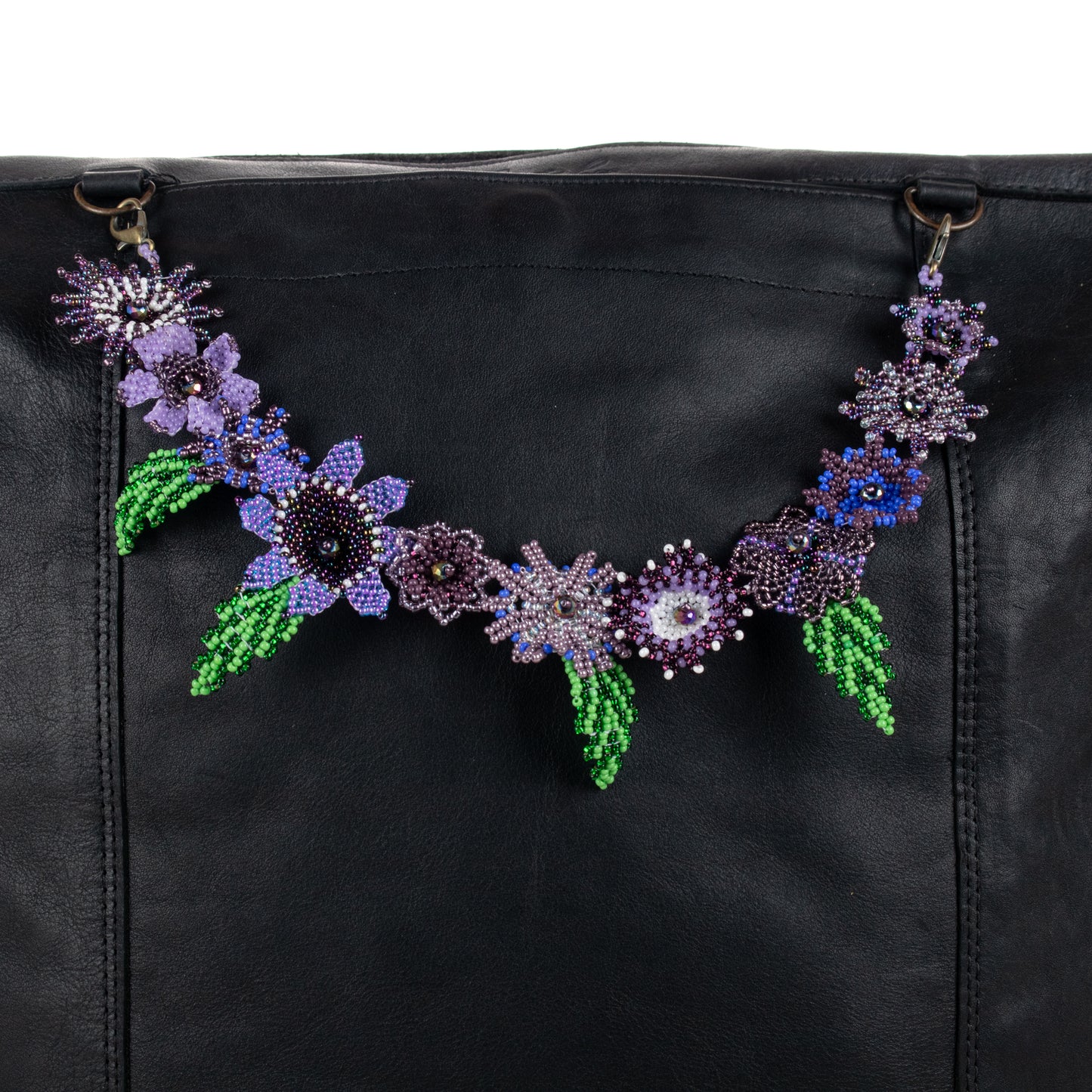 **SHIP WINDOW** BEADED FLORAL BAG NECKLACE - NO. 201793