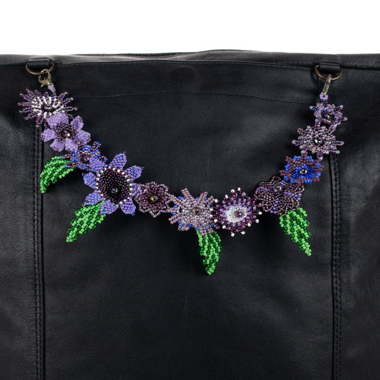 **SHIP WINDOW** BEADED FLORAL BAG NECKLACE - NO. 201793