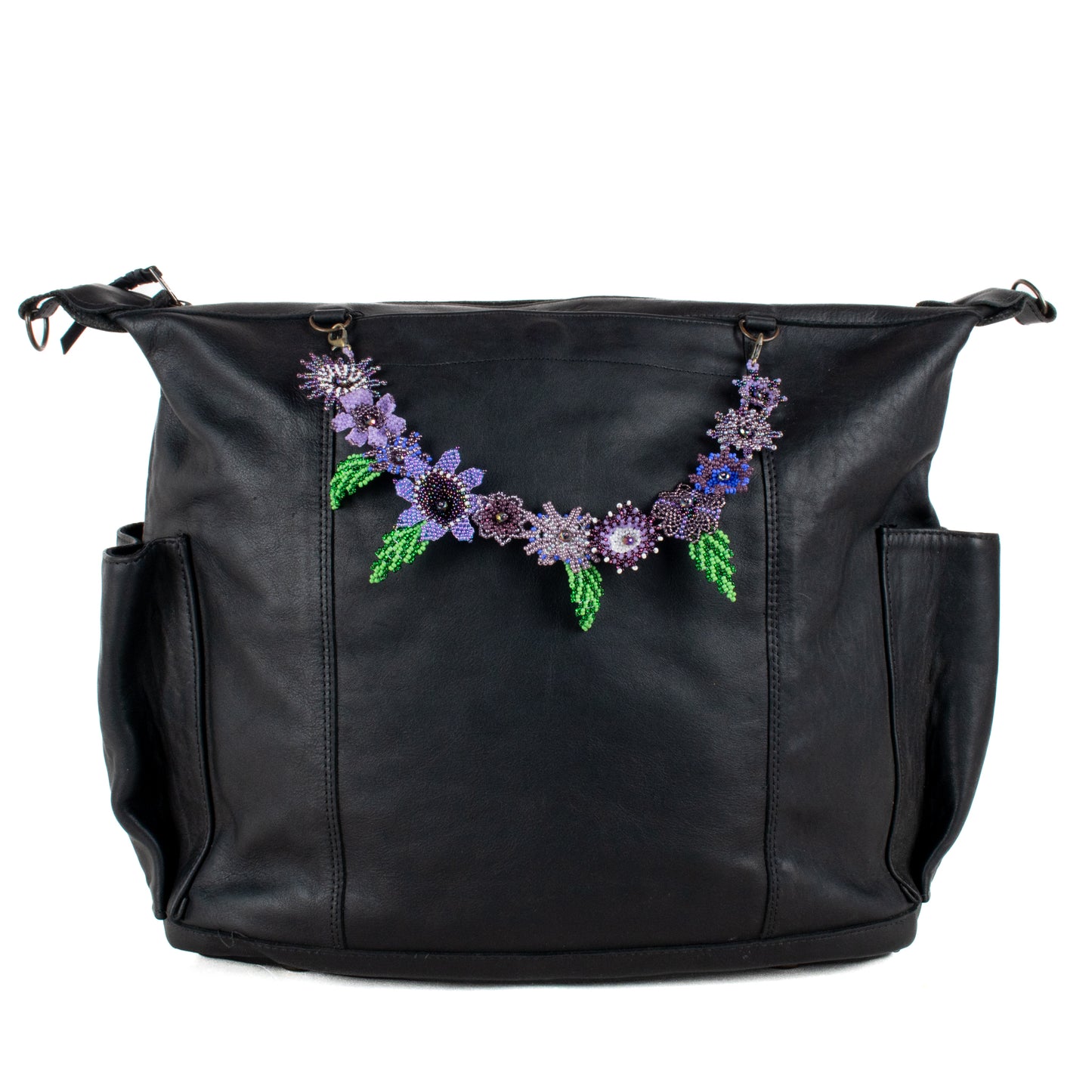 **SHIP WINDOW** BEADED FLORAL BAG NECKLACE - NO. 201793