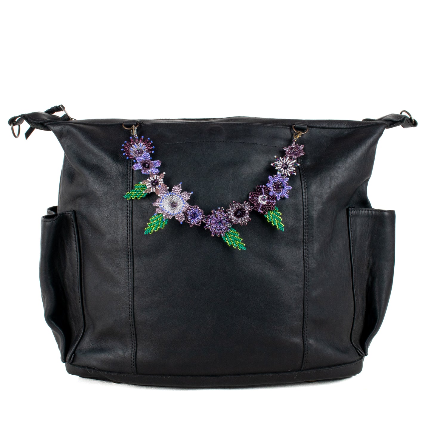 **SHIP WINDOW** BEADED FLORAL BAG NECKLACE - NO. 201794