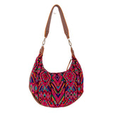 BOHO SADDLE BAG - OOAK HUIPIL - CAFE - NO. 202053