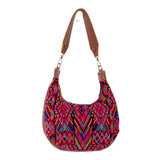 BOHO SADDLE BAG - OOAK HUIPIL - CAFE - NO. 202053