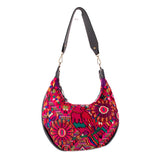 BOHO SADDLE BAG - OOAK HUIPIL - BLACK - NO. 202056