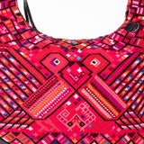 BOHO SADDLE BAG - OOAK HUIPIL - BLACK - NO. 202059