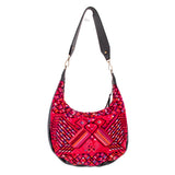 BOHO SADDLE BAG - OOAK HUIPIL - BLACK - NO. 202059