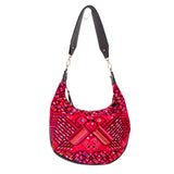 BOHO SADDLE BAG - OOAK HUIPIL - BLACK - NO. 202059