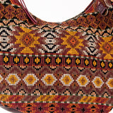 BOHO SADDLE BAG - OOAK HUIPIL - VINO TINTO - NO. 202064