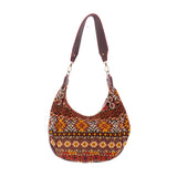 BOHO SADDLE BAG - OOAK HUIPIL - VINO TINTO - NO. 202064