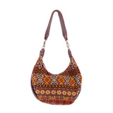 BOHO SADDLE BAG - OOAK HUIPIL - VINO TINTO - NO. 202064