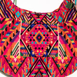 BOHO SADDLE BAG - OOAK HUIPIL - EMERALD - NO. 202067