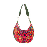 BOHO SADDLE BAG - OOAK HUIPIL - EMERALD - NO. 202067