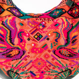 BOHO SADDLE BAG - OOAK HUIPIL - EVERGLADE - NO. 202069