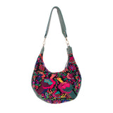 BOHO SADDLE BAG - OOAK HUIPIL - EVERGLADE - NO. 202070