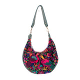 BOHO SADDLE BAG - OOAK HUIPIL - EVERGLADE - NO. 202070