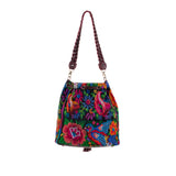 DRAWSTRING BUCKET BAG - OOAK HUIPIL - VINO TINTO - NO. 202476