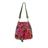 DRAWSTRING BUCKET BAG - OOAK HUIPIL - EMERALD - NO. 202478