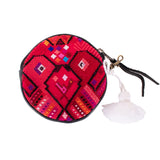 CIRCLE COIN PURSE - OOAK HUIPIL - BLACK - NO. 243292
