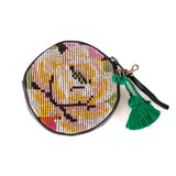 CIRCLE COIN PURSE - OOAK HUIPIL - BLACK - NO. 243295