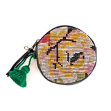 CIRCLE COIN PURSE - OOAK HUIPIL - BLACK - NO. 243295