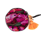 CIRCLE COIN PURSE - OOAK HUIPIL - BLACK - NO. 243296