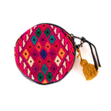 CIRCLE COIN PURSE - OOAK HUIPIL - BLACK - NO. 243297