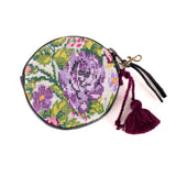 CIRCLE COIN PURSE - OOAK HUIPIL - BLACK - NO. 243300