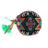 CIRCLE COIN PURSE - OOAK HUIPIL - CAFE - NO. 243301