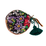 CIRCLE COIN PURSE - OOAK HUIPIL - CAFE - NO. 243302