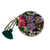 CIRCLE COIN PURSE - OOAK HUIPIL - CAFE - NO. 243302