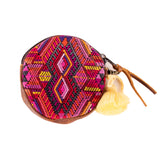 CIRCLE COIN PURSE - OOAK HUIPIL - CAFE - NO. 243303