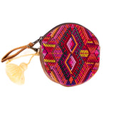 CIRCLE COIN PURSE - OOAK HUIPIL - CAFE - NO. 243303