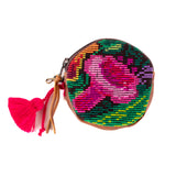 CIRCLE COIN PURSE - OOAK HUIPIL - CAFE - NO. 243304