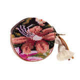 CIRCLE COIN PURSE - OOAK HUIPIL - CAFE - NO. 243305