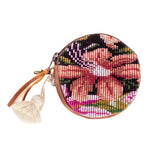 CIRCLE COIN PURSE - OOAK HUIPIL - CAFE - NO. 243305