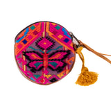 CIRCLE COIN PURSE - OOAK HUIPIL - CAFE - NO. 243306