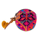 CIRCLE COIN PURSE - OOAK HUIPIL - CAFE - NO. 243306