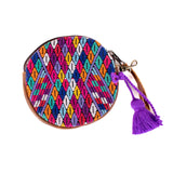 CIRCLE COIN PURSE - OOAK HUIPIL - CAFE - NO. 243307