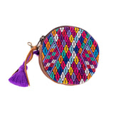 CIRCLE COIN PURSE - OOAK HUIPIL - CAFE - NO. 243307