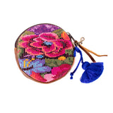 CIRCLE COIN PURSE - OOAK HUIPIL - CAFE - NO. 243308