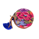 CIRCLE COIN PURSE - OOAK HUIPIL - CAFE - NO. 243308