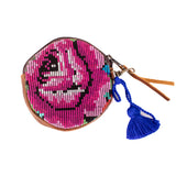 CIRCLE COIN PURSE - OOAK HUIPIL - CAFE - NO. 243309