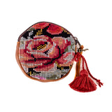 CIRCLE COIN PURSE - OOAK HUIPIL - CAFE - NO. 243310
